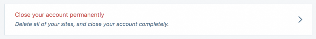 Close account wordpress