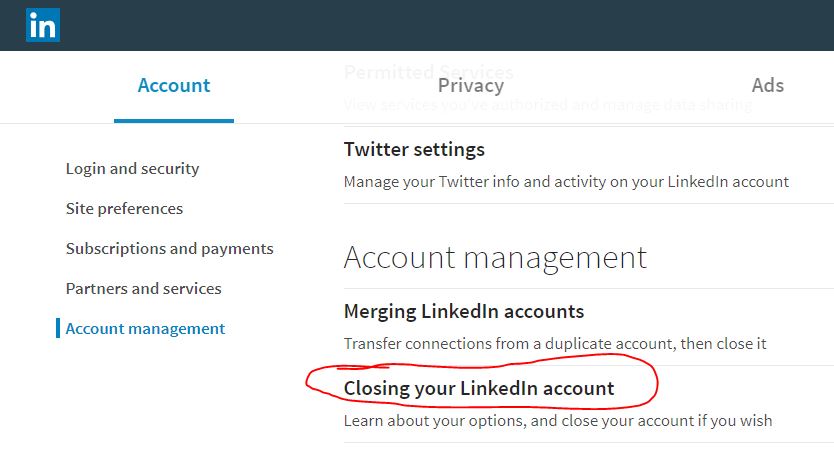 suspend linkedin account